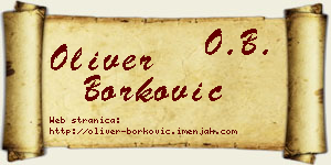 Oliver Borković vizit kartica